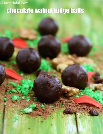 Chocolate Walnut Fudge Balls Recipe (5 Minute Balls)