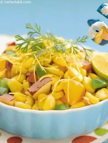 Corn Bhel (100 Calorie Snacks) Recipe (Corn Bhel Healthy)