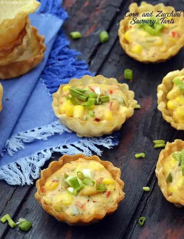 Corn And Zucchini Savoury Tarts Recipe (Vegetarian Recipes)