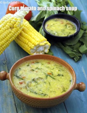 Corn Tomato And Spinach Soup Recipe