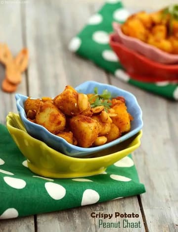 Crispy Potato Peanut Chaat Recipe (Childrens Recipes)