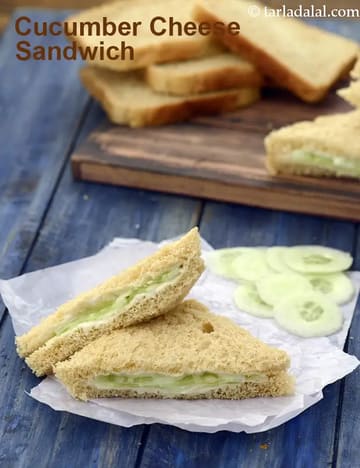 Cucumber Cheese Sandwich Recipe (Indian Style)