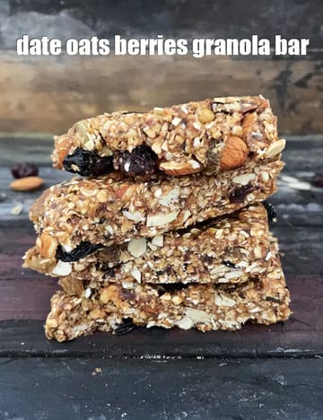 Date Oats Berries Granola Bar Recipe