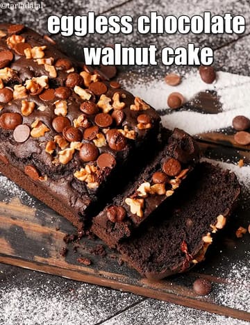 Eggless Chocolate Walnut Cake Recipe
