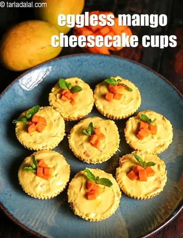 Eggless Mango Cheesecake Cups Recipe
