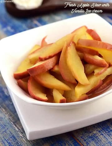 Fresh Apple Stew With Vanilla Ice-Cream Recipe