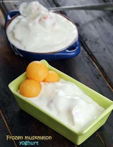 Frozen Muskmelon Yoghurt Recipe
