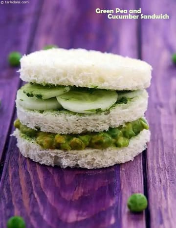 Green Pea and Cucumber Sandwich