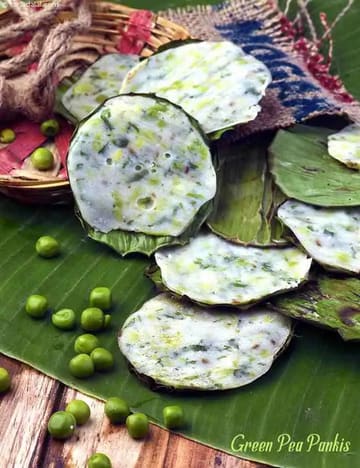 Green Pea Pankis Recipe (Indian Low Fat Recipes)