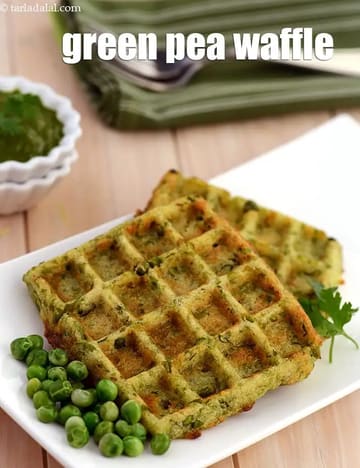 Green Peas Waffle Recipe (Indian Matar Waffles)