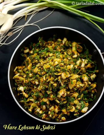 Hare Lehsun Ki Sabzi Recipe (Fresh Green Garlic Sabzi)