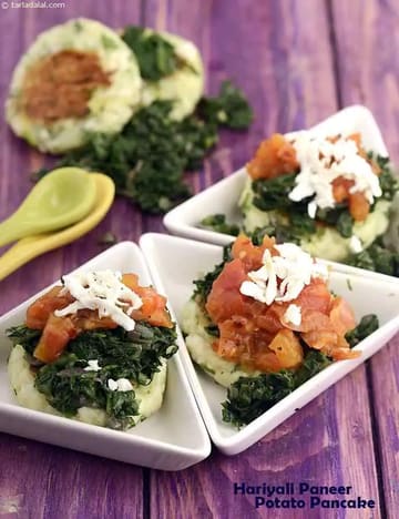 Hariyali Paneer Potato Pancake