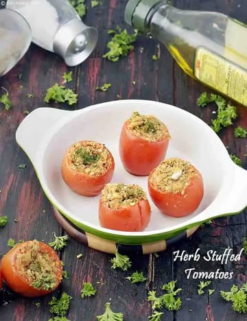 Herb Stuffed Tomatoes Recipe (Indian Recipes)
