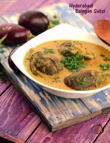 Hyderabadi Baingan Subzi Recipe (Low Cholesterol Recipes)