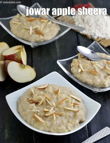 Jowar Apple Sheera Recipe (No Sugar Gluten Free Sheera)