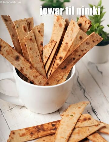 Jowar Til Nimki Recipe (Indian Whole Wheat And Jowar Nimki)