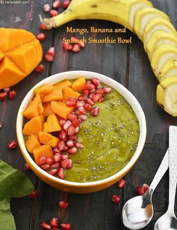 Mango, Banana and Spinach Smoothie Bowl