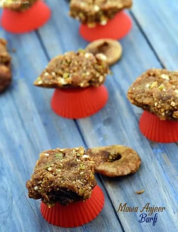 Mawa Anjeer Barfi Recipe (Khoya Anjeer Barfi)