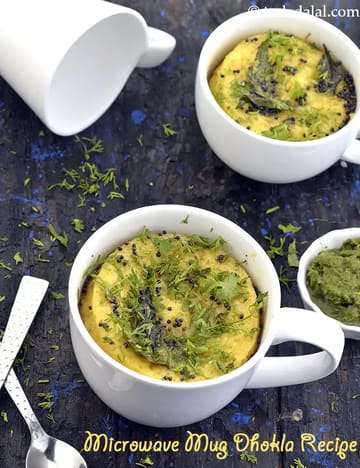 Microwave Mug Dhokla Recipe (Microwave Khaman Dhokla In Mug)
