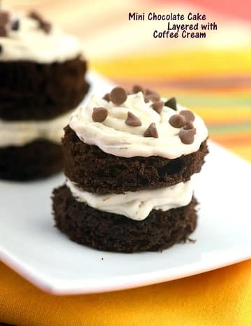 Mini Chocolate Cake Layered With Coffee Cream Recipe