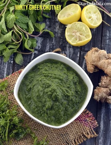 Minty Green Chutney Recipe (Pudina Green Chutney)