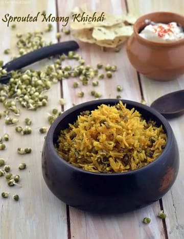 Sprouted Moong Khichdi Recipe