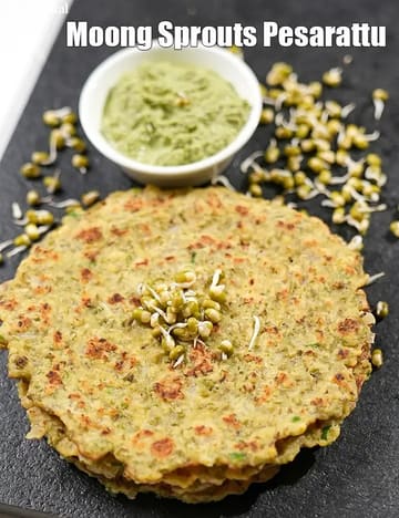 Moong Sprouts Pesarattu Recipe (Sprouts Dosa)