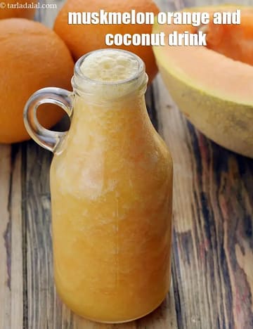 Muskmelon Orange And Coconut Drink Recipe