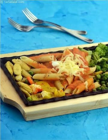 Pasta And Vegetable Sizzler In Tomato Sauce Recipe