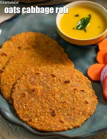 Oats Cabbage Roti Recipe (Oats Cabbage Paratha)