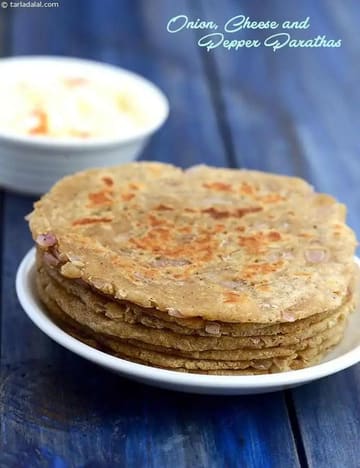 Onion Cheese Paratha Recipe (Cheese Onion Paratha)