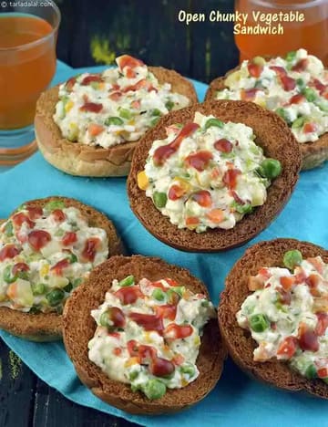 Open Chunky Vegetable Sandwich