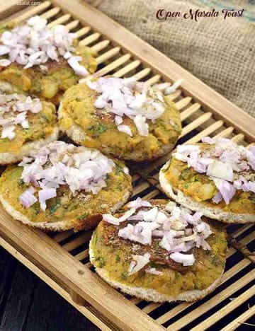 Open Masala Toast Recipe