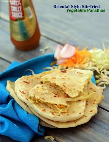 Oriental Style Stir-fried Vegetable Parathas