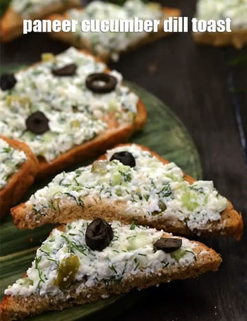 Paneer Cucumber Dill Toast Recipe