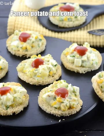 Paneer Potato And Corn Toast Recipe