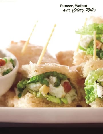 Paneer Recipe (Walnut And Celery Rolls)