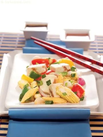 Paneer And Baby Corn Stir- Fry ( Chinese Cooking ) Recipe