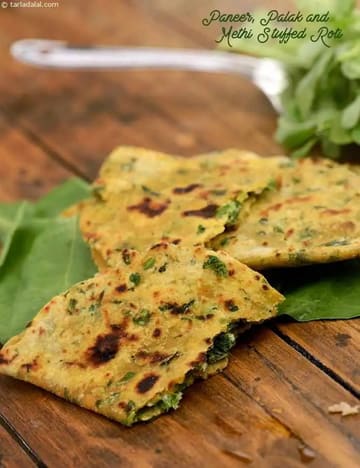 Paneer Recipe (Palak And Methi Stuffed Roti)