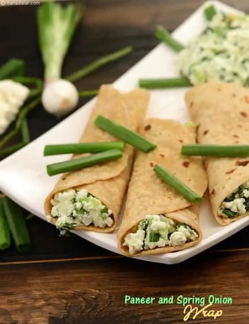 Paneer And Spring Onion Wrap Recipe