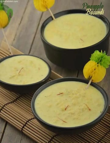 Pineapple Basundi Recipe (Indian Low Fat Recipes)