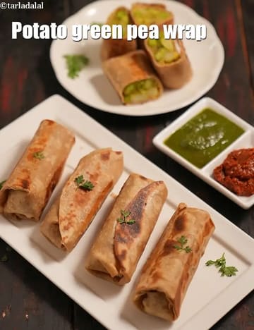 Potato Green Pea Wrap Recipe (Aloo Matar Wrap)