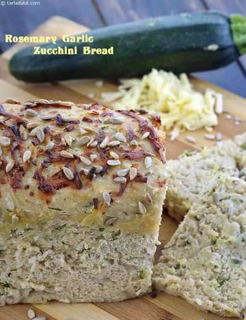 Rosemary Garlic Zucchini Bread Recipe (Eggless)