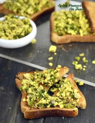 Spicy Paneer On Toast Recipe