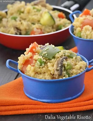 Dalia Vegetable Risotto Recipe (Indian Diabetic Recipes)