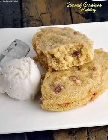 Steamed Christmas Pudding Recipe (Dry Fruit Steamed Pudding)