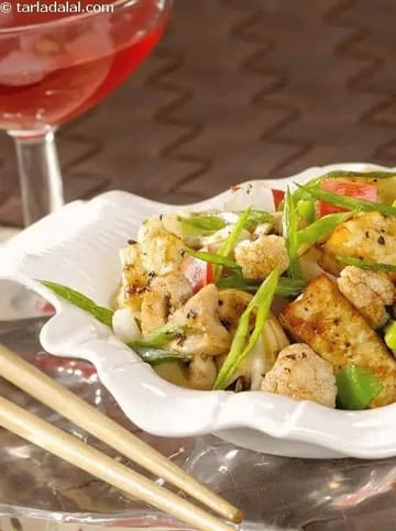 Stir-Fried Paneer Recipe (Mushroom And Capsicum)