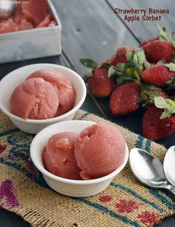 Strawberry Banana Apple Sorbet Recipe