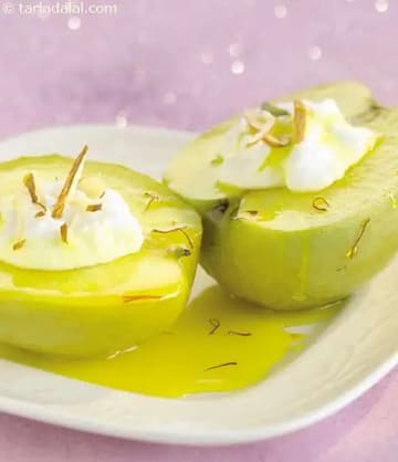 Stuffed Apples In Saffron Sauce Recipe