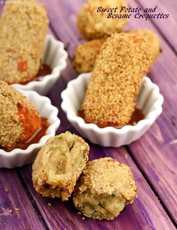 Sweet Potato And Sesame Croquettes Recipe (Thai Recipes)